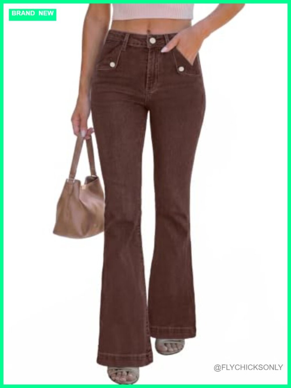 Sidefeel High Waisted Flare Jeans Stretchy Bootcut Denim